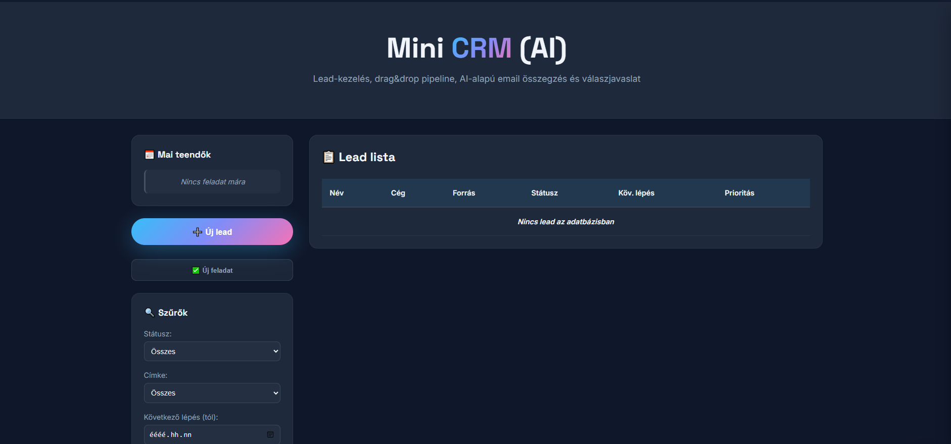 Mini CRM (AI)